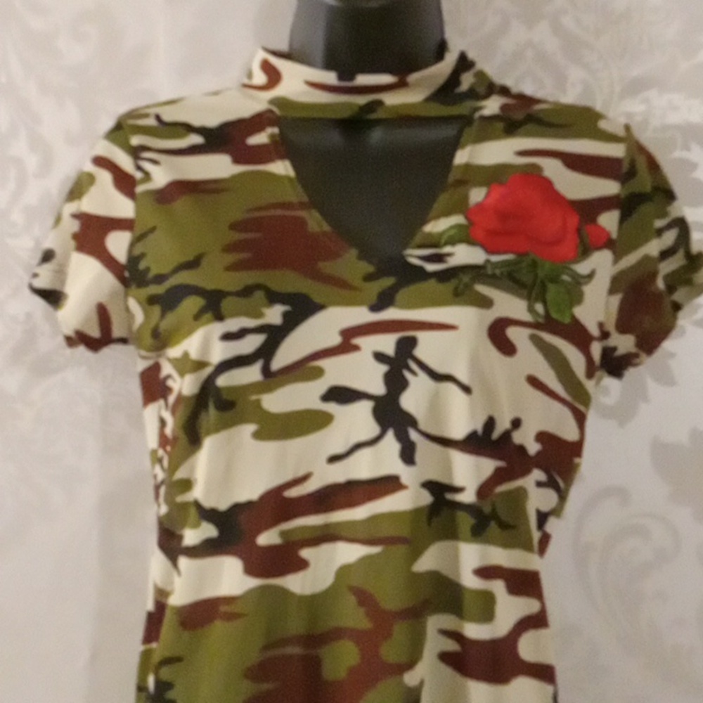 Topia Camo Sheer Top S - Picture 2 of 4